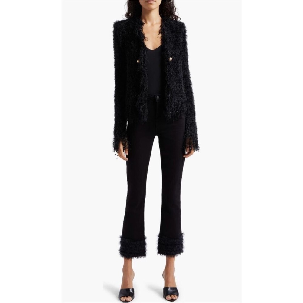 L'Agence Tati Feather Trim Jean | Size 27 | Black